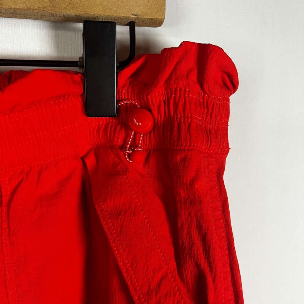 Athleta Pants Women 16 Punch Red Rise Pant Wide Leg Pull On Windbreaker Athletic - Picture 3 of 10